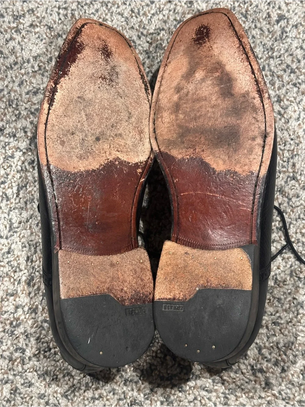 Florsheim Black Leather Wingtip Lace-Up Dress Shoes